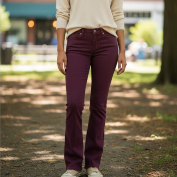 Women’s Code Bleu Chelsea Classic Straight Jeans Sz 8 Burgundy/Maroon Red #330L - Picture 2 of 13